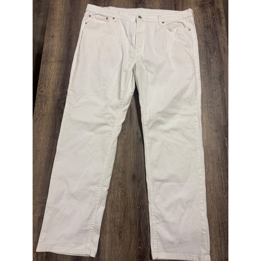 Levis 541 Original Fit White Denim Jeans Mens W42 L34 Button Fly Straight Leg